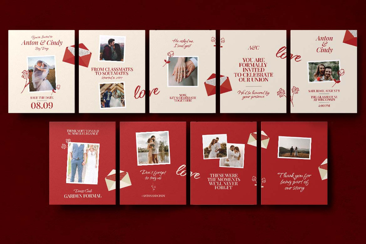 Wedding Instagram Carousel & Canva, a Social Media Template by Attype (Photo 3 of 5)