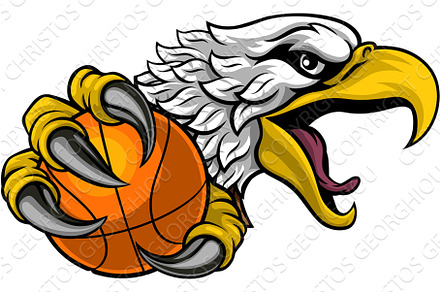 Eagle Hawk Basketball Ball Cartoon, an Animal Illustration by Christos Georghiou