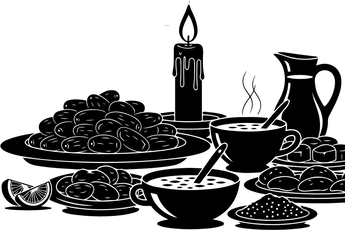 50 Ramadan Iftar Silhouette Bundle, an Illustration by Gfx_Store (Photo 30 of 49)