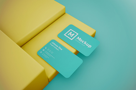 Rounded Corner Business Card Mockup