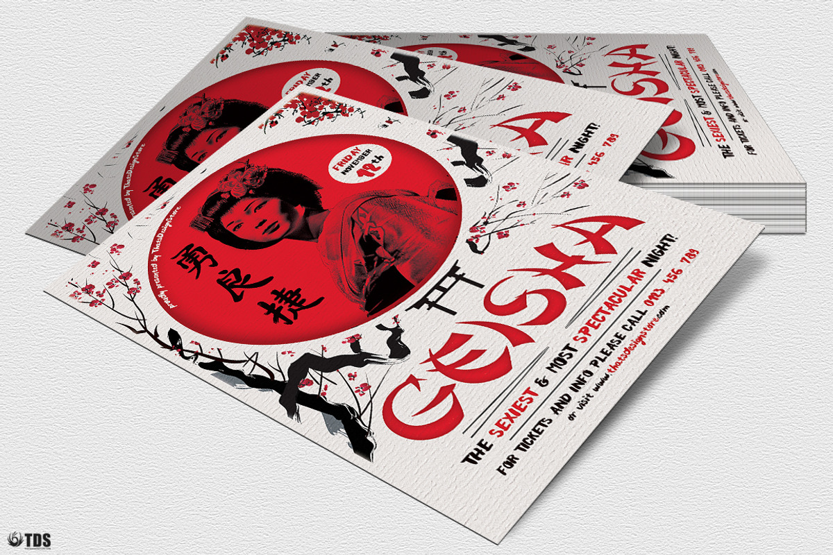 Geisha Night Flyer Template V4, a Flyer Template by ThatsDesignArt (Photo 4 of 7)