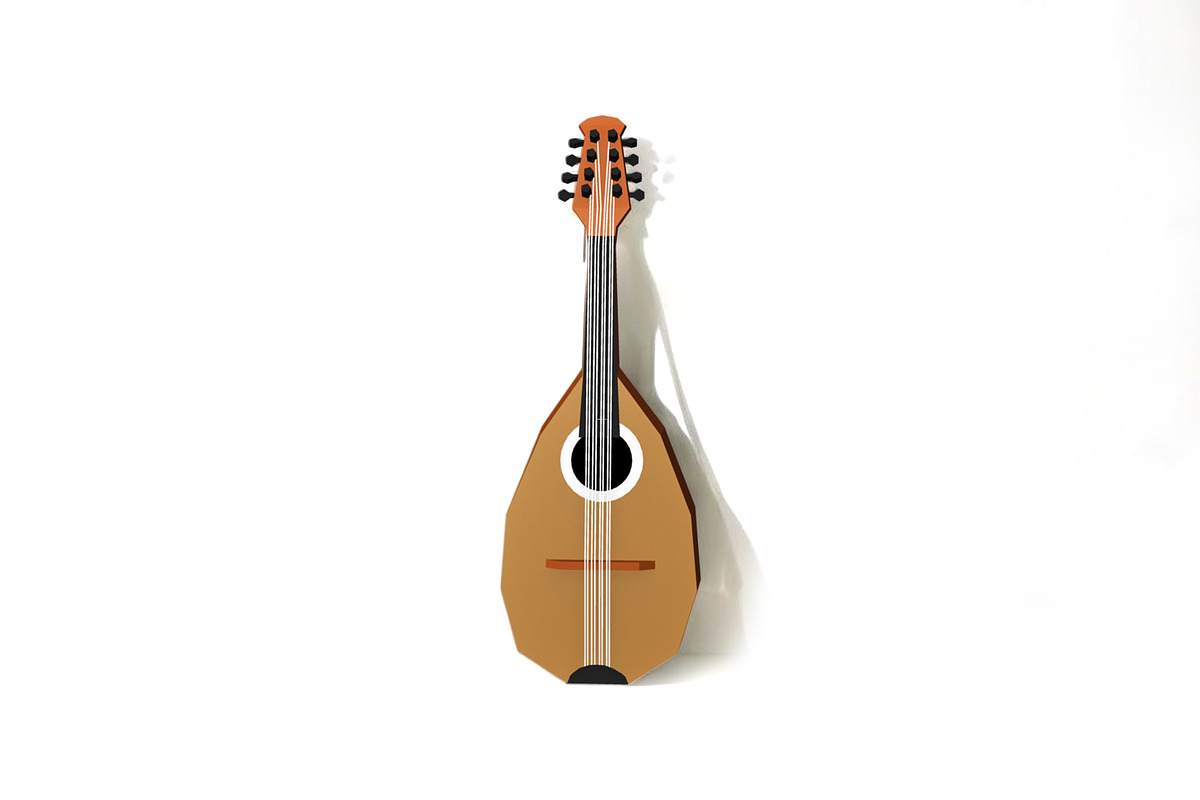Mandolin - 3d papercraft, a Print Template by PAPER amaze