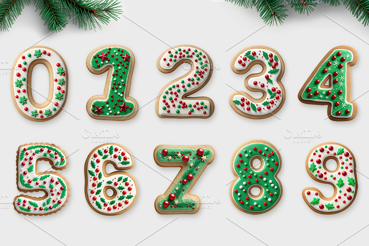 Christmas Alphabet Cookies - PNG, a Decorative Illustration by MP Vault (Photo 4 of 5)