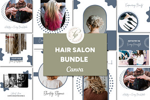 Hair Salon Canva Template Bundle
