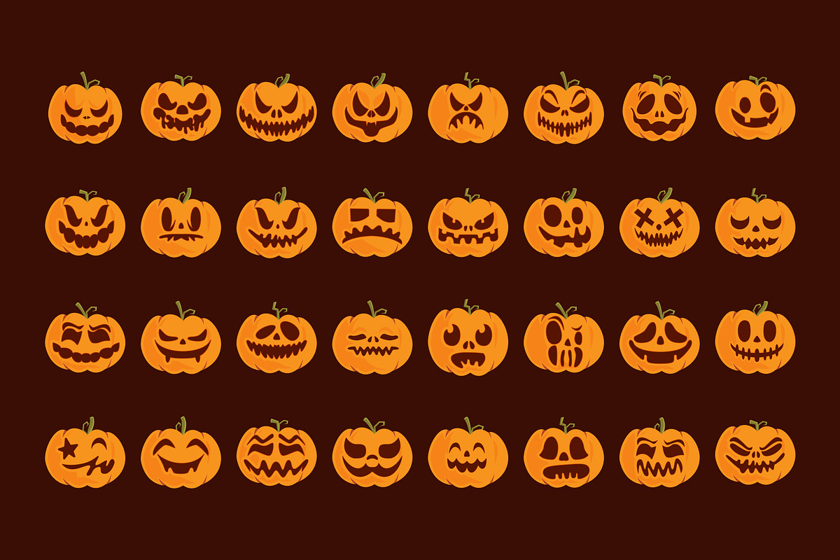 Pumpkin Emoji Icon Set, an Emoji Icon by Eklip Studio (Photo 2 of 2)