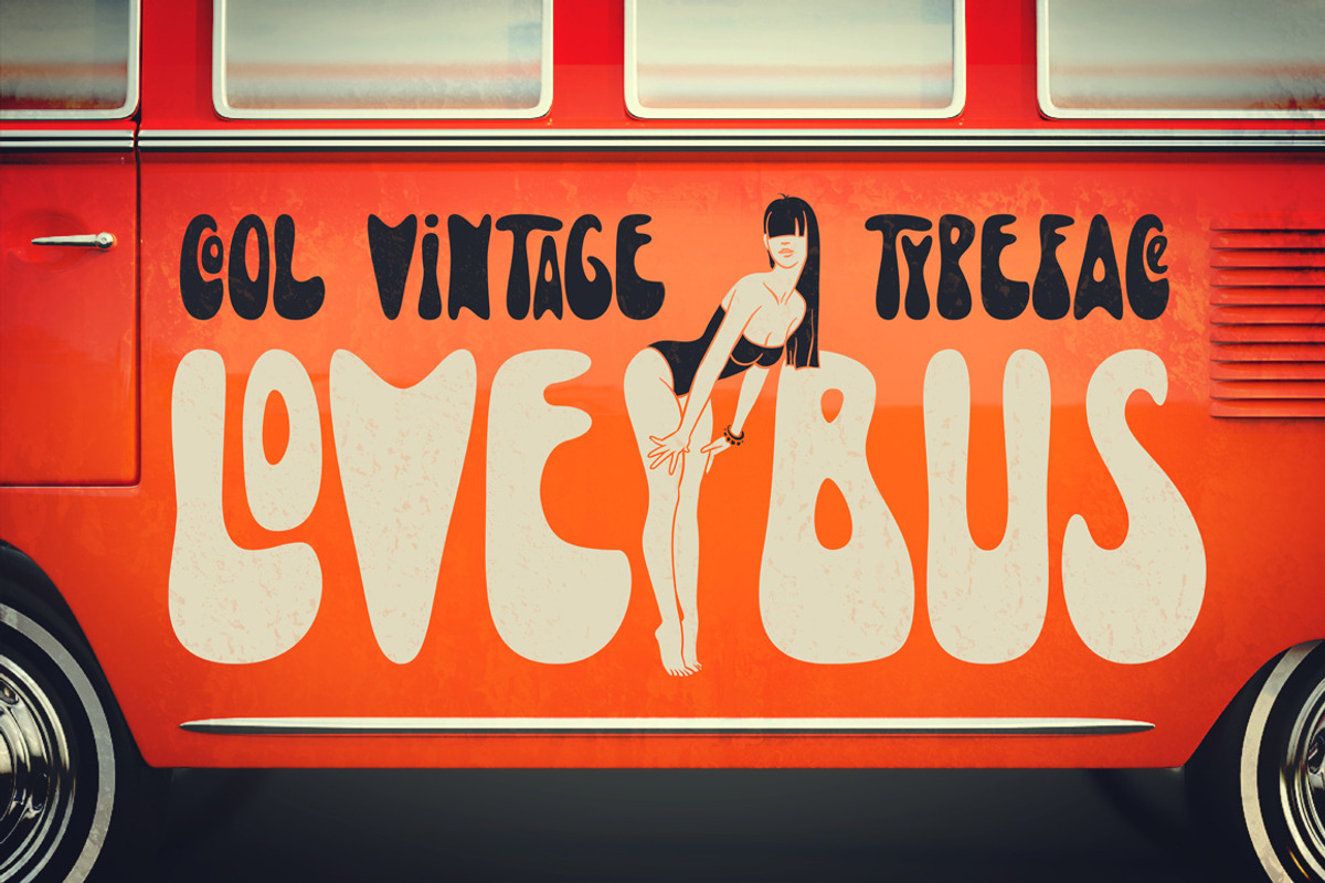 Lovebus font + graphics