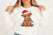 Christmas Lights Cute Highland Cow, an Illustration by Craft Nest (Thumbnail 5 of 6)