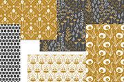 Gold & Grey Modern Floral Patterns, a Pattern Graphic by Wild Twig Co (Thumbnail 8 of 9)