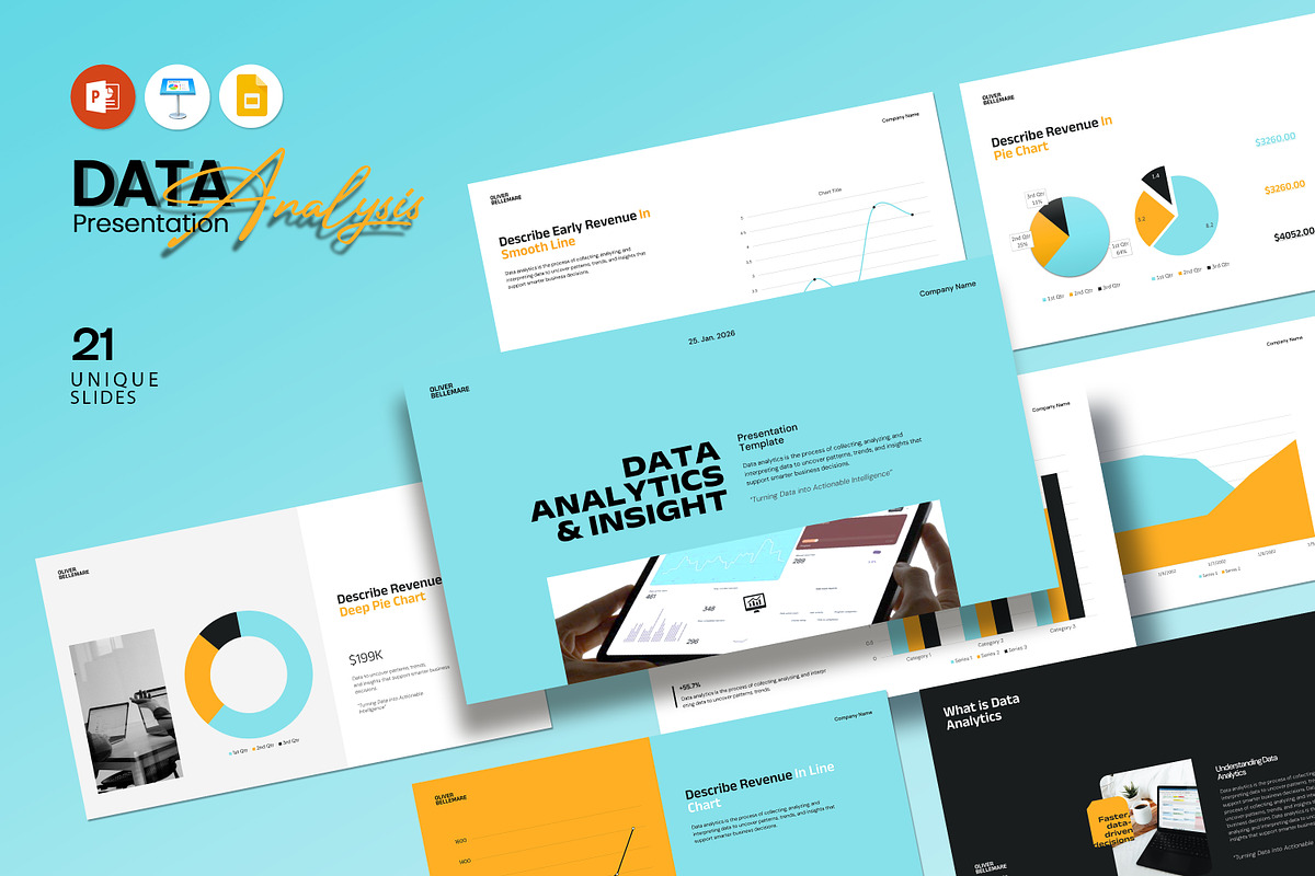 Data Analysis Presentation Template, a Presentation Template by evgenystudio (Photo 1 of 8)