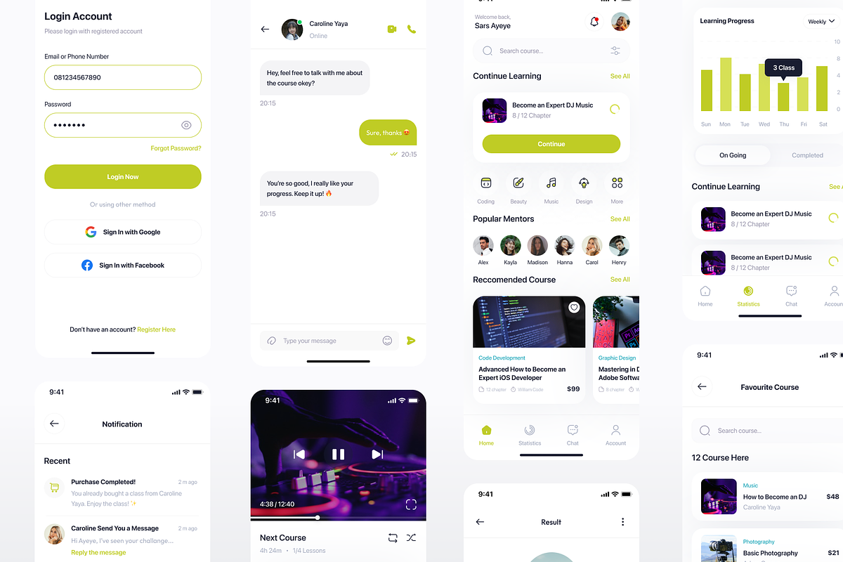 Coursze - Online Course App UI Kit, an UI Kit Template by Moni Studio (Photo 6 of 6)