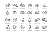 Fruit Healthy eating icons set, an Outline Icon by Tettygreen (Thumbnail 2 of 2)