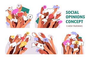 Public social opinions concept set, a Person Illustration by Good Studio