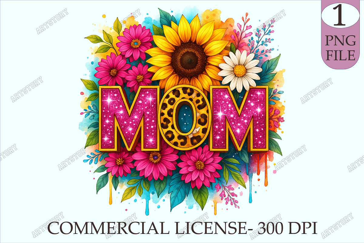 Floral Mama Png Mom Sublimation, a Graphic by designcity5 (Photo 1 of 4)