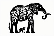 Silhouette of a Cute Elephant vector, an Illustration by Amazin_art (Thumbnail 13 of 21)