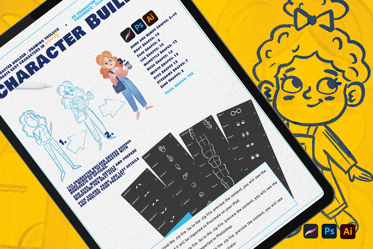 Character Builder - Drawing Toolkit, a Brush Add-On by Leonard Posavec (Photo 9 of 9)