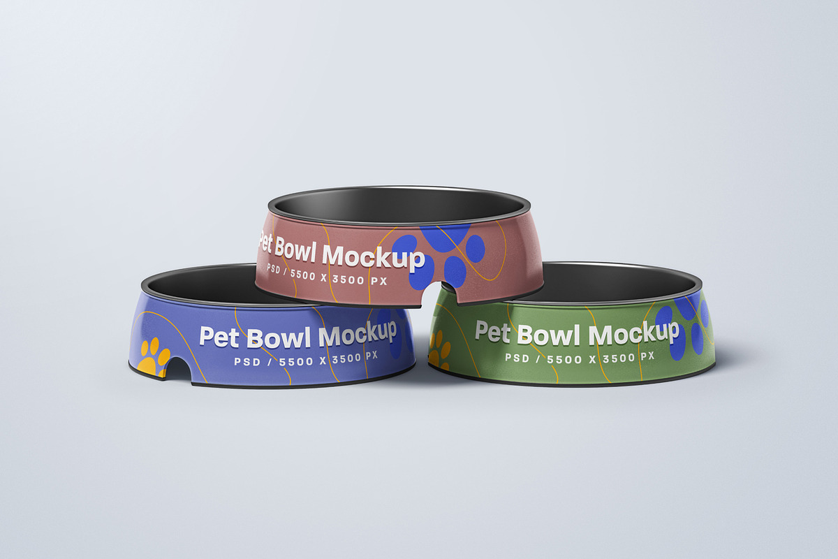 Pet Bowl Mockup Set, a Cups & Container Mockup by mockupatelier (Photo 7 of 10)