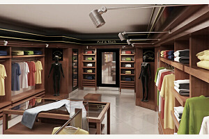 Clothing Store Interior Render Ready