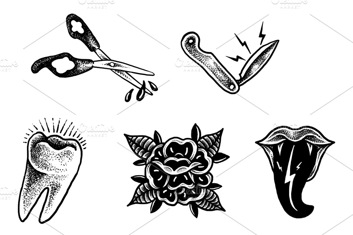 23 Tattoo Art Design Pack, an Education Illustration by Design by sebrodbrick (Photo 5 of 6)
