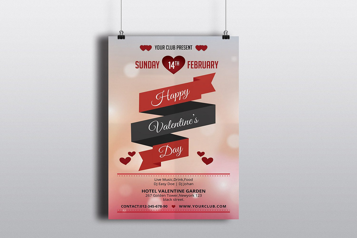 Valentine’s Day Party Flyer, an Invitation Template by Template Shop (Photo 3 of 3)