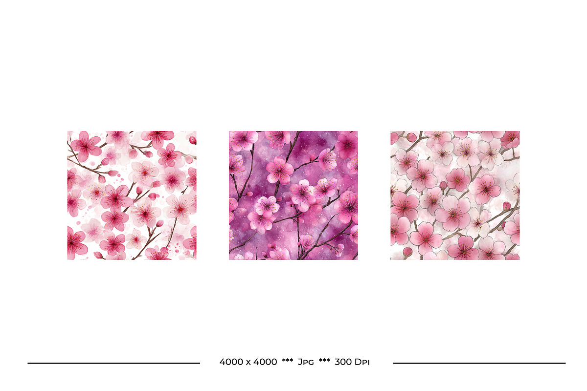 Cherry Blossom Retro Art Patterns, a Pattern Graphic by karenfoleyphoto (Photo 16 of 17)