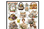 Watercolor Boho Spring Clipart, an Illustration by CraftCrateShop (Thumbnail 5 of 7)