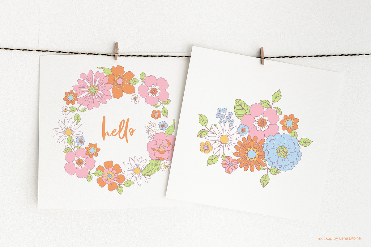 Pretty Floral Patterns & Clipart, a Pattern Graphic by Inna Moreva (Photo 12 of 12)