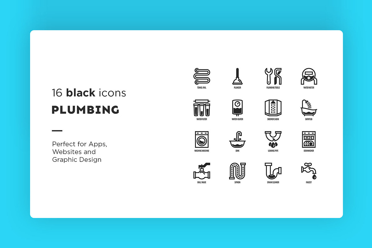 Plumbing | 32 Icons Set, an Outline Icon by Marina Silence (Photo 3 of 17)