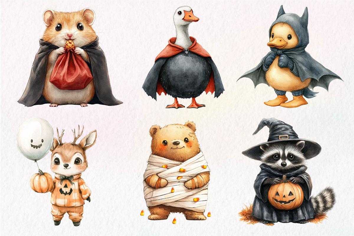 Quirky Halloween Animals Clipart, an Illustration by Dream Creation (Photo 6 of 7)