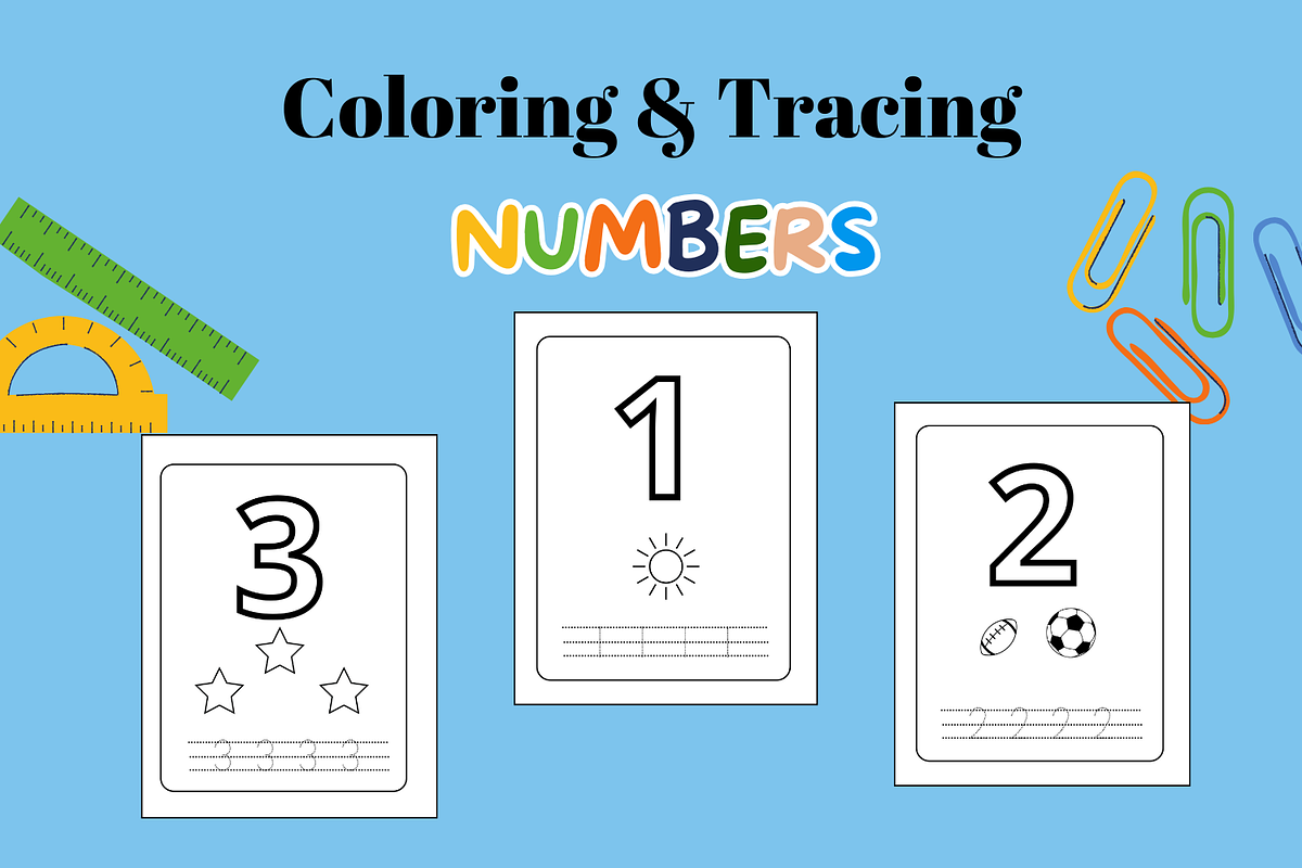 Number Tracing and Coloring Workbook, a Resume Template by noredinedesignco