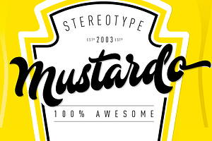 Mustardo, a Script Font by StereoType