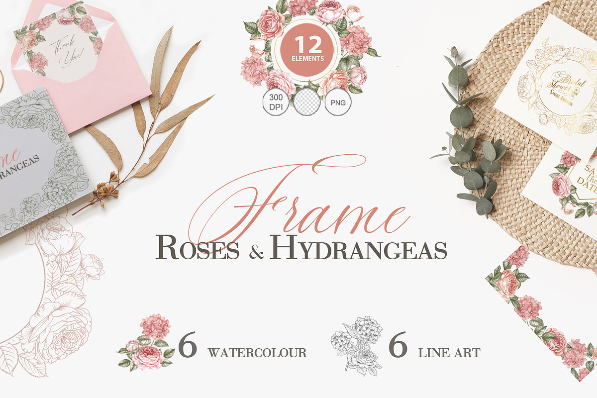 Frame roses &hydrangeas, an Illustration by Kotkoa (Photo 1 of 4)