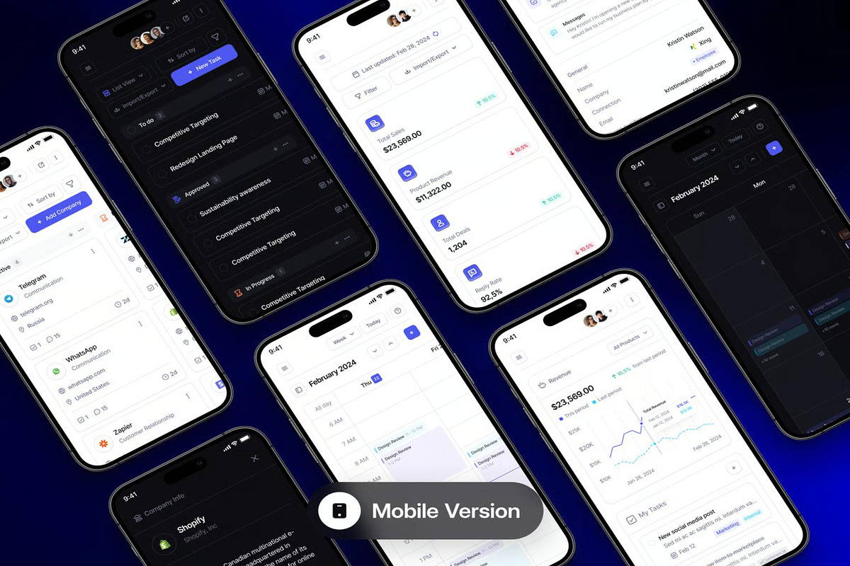Clario CRM Platform Dashboard UI Kit, an UI Kit Template by Lumina_ui_ux202 (Photo 6 of 7)