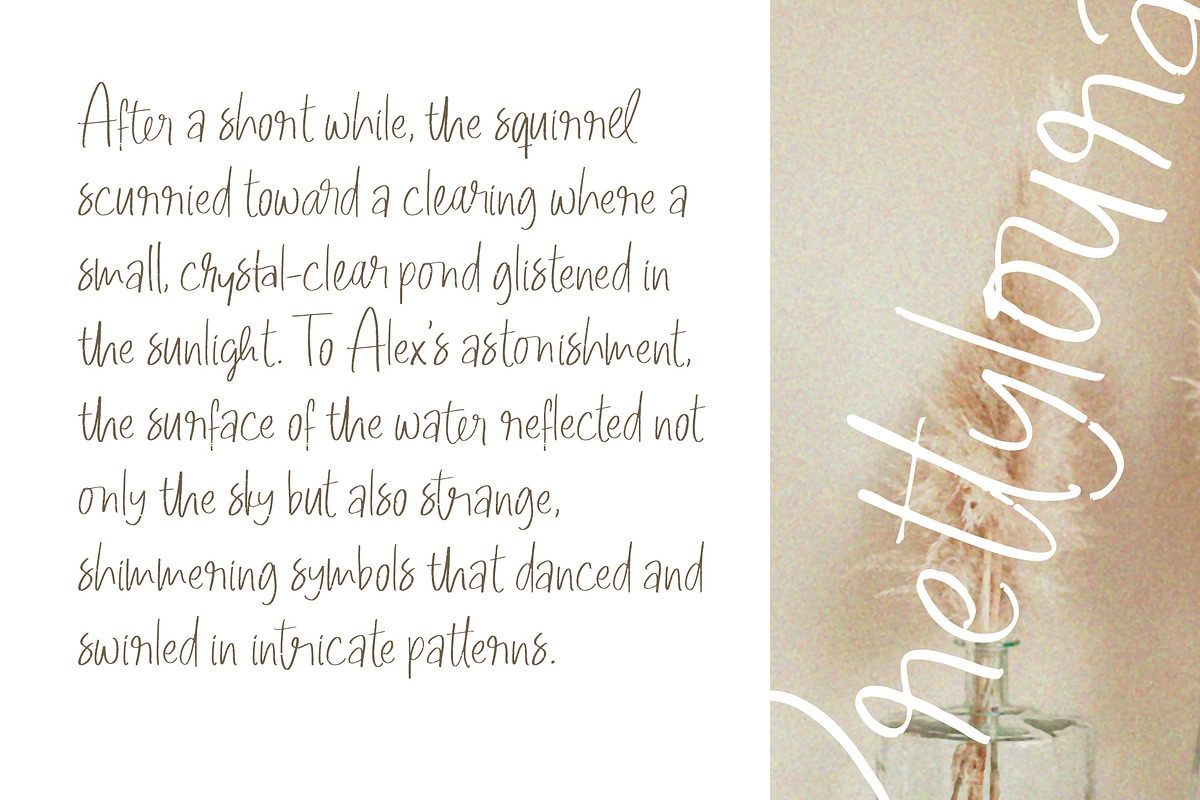 Prettyloura Handwritten Font, a Font by Jaruka (Photo 2 of 6)
