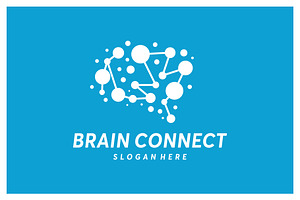 Brain Connect Logo Designs Vector