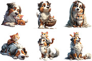 Australian Shepherd and Kitten, an Illustration by DreamArtGraphic (Thumbnail 5 of 5)