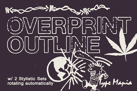 Overprint Outline TM – Grungy Sans, a Sans Serif Font by Type Mania