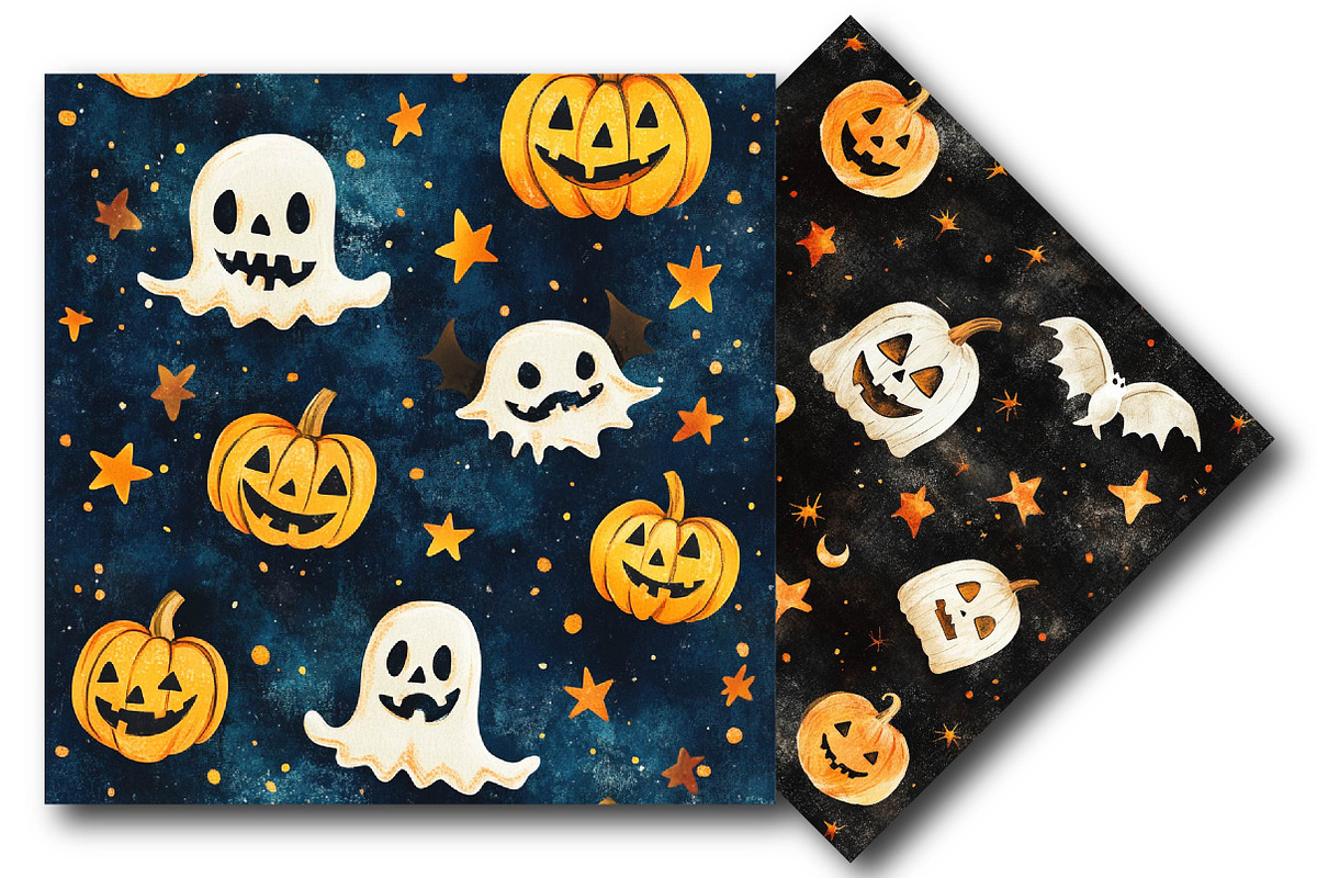 Cute Halloween Themed Digital Papers, an Illustration by DreamPrint404 (Photo 4 of 5)