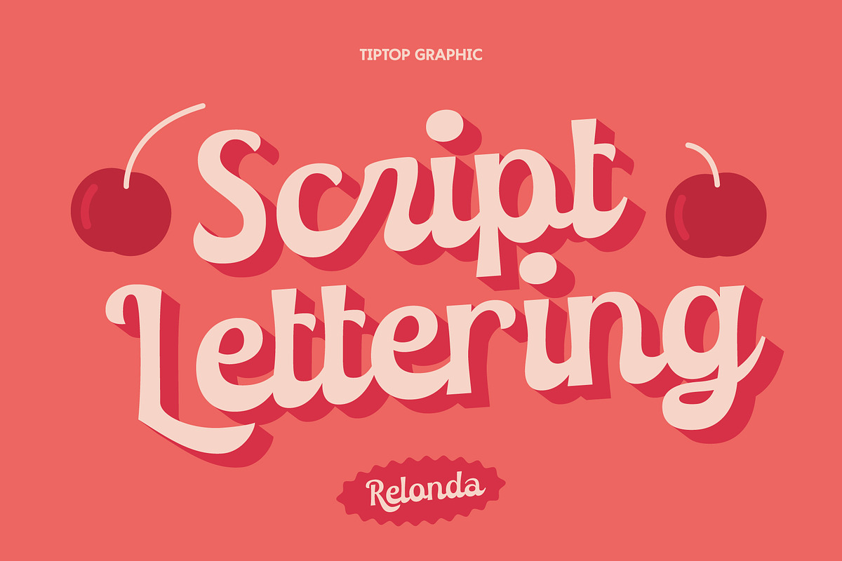 Relonda – Groovy Retro Display Font, a Script Font by Tiptop Graphic (Photo 2 of 10)