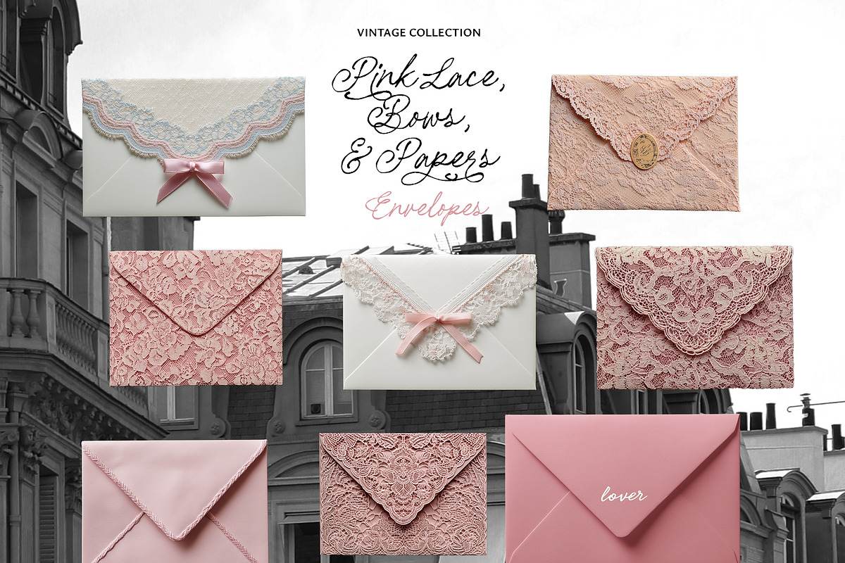 Vintage Pink Lace, Bows & Papers, an Object Graphic by Lana Elanor (Photo 12 of 15)