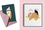 Funny Sloths – Cute Hand-Drawn Set, an Animal Illustration by danceyourlife (Thumbnail 2 of 11)