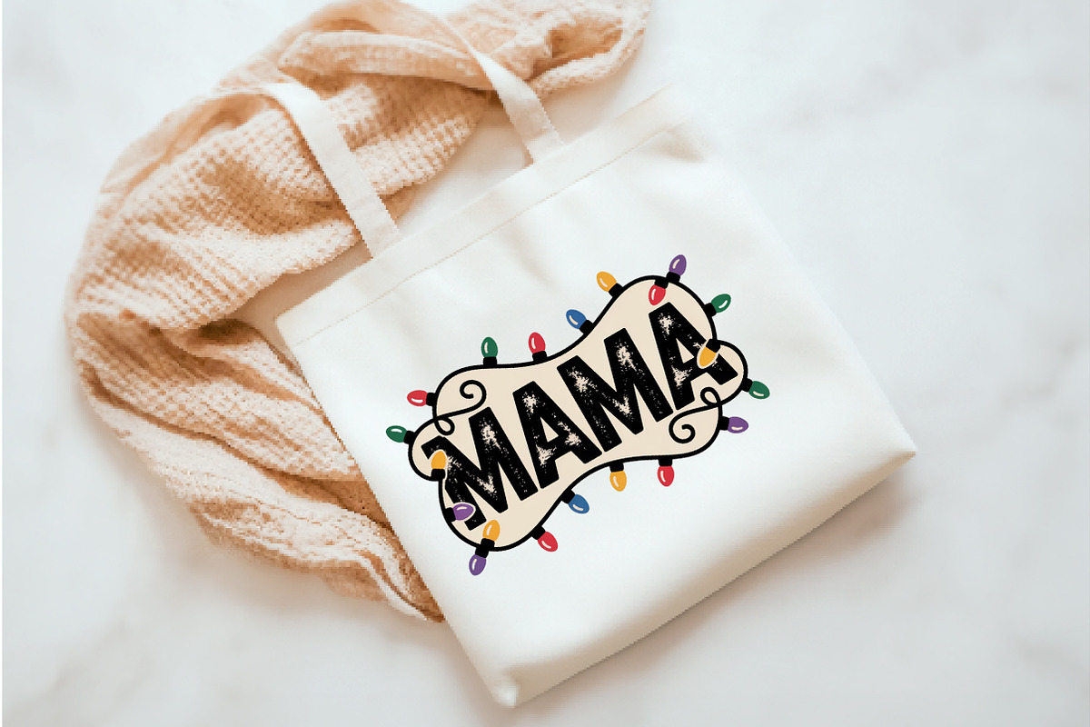 Mama Christmas Lights png, Christmas, an Illustration by Watercolor design (Photo 3 of 3)