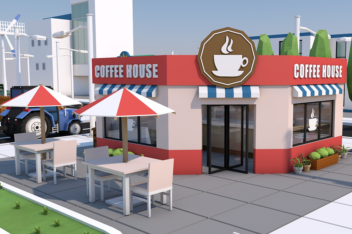 Low Poly City Town Pack, an Architecture 3D Model by multimedia4ds (Photo 23 of 41)
