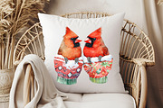 Red Cardinals Christmas Sublimation, an Illustration by Pixels.Craft (Thumbnail 6 of 7)