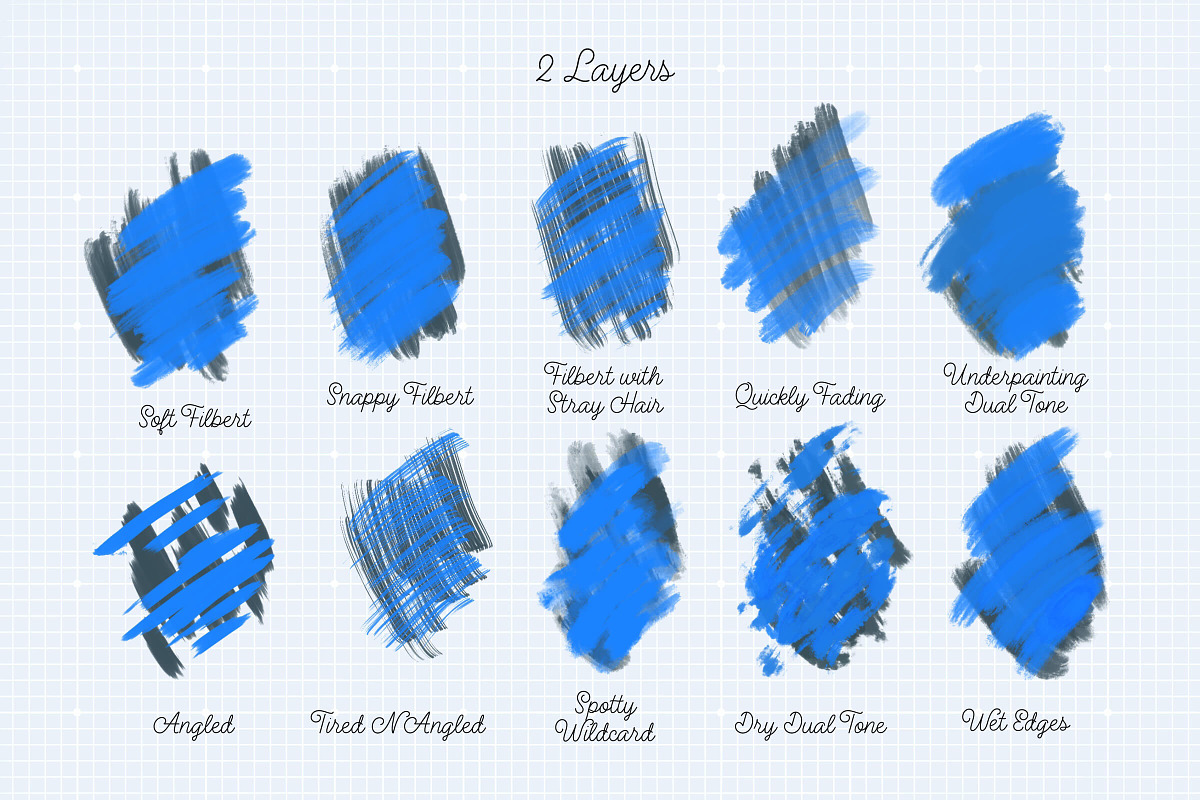Procreate Acrylic Gouache Brush 16x, a Brush Add-On by Esther Nariyoshi (Photo 4 of 9)