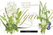 White Bouquets&Wreaths in watercolor, an Illustration by watercolorwild.graphics (Thumbnail 4 of 14)