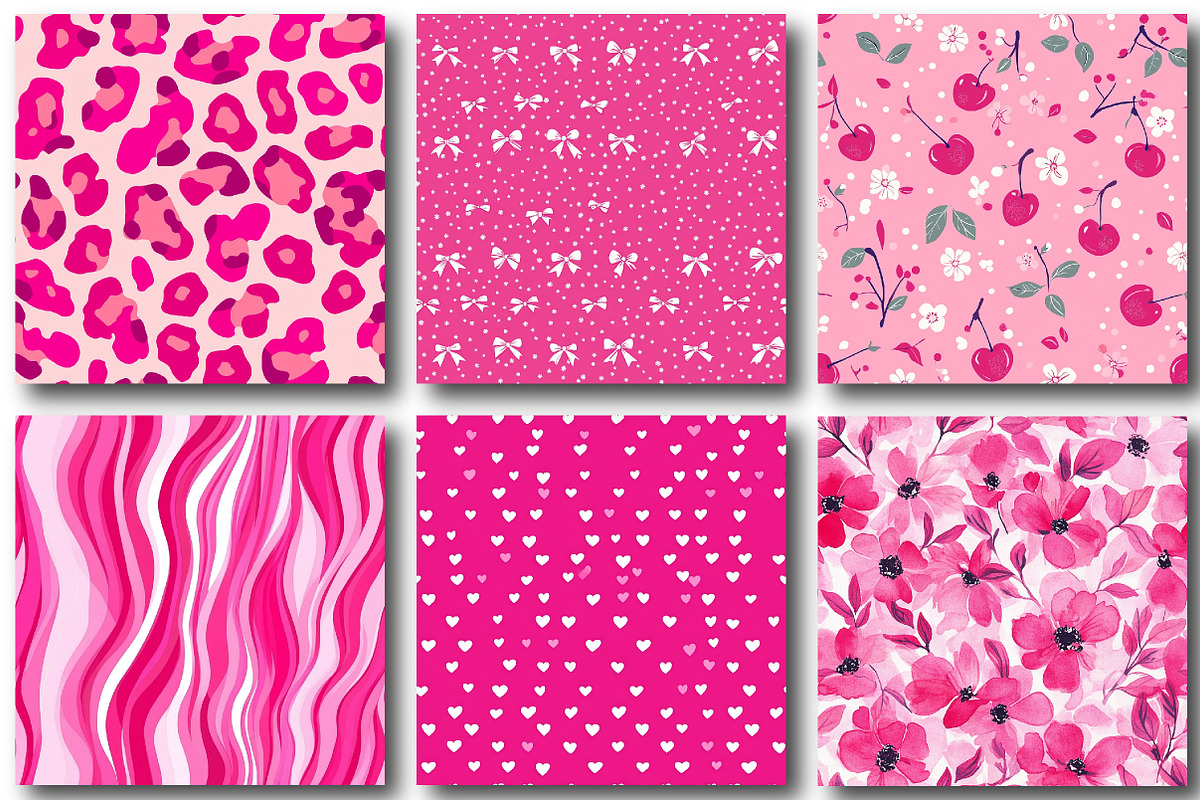 Hot Pink Digital Papers, a Pattern Graphic by designcity5 (Photo 5 of 5)