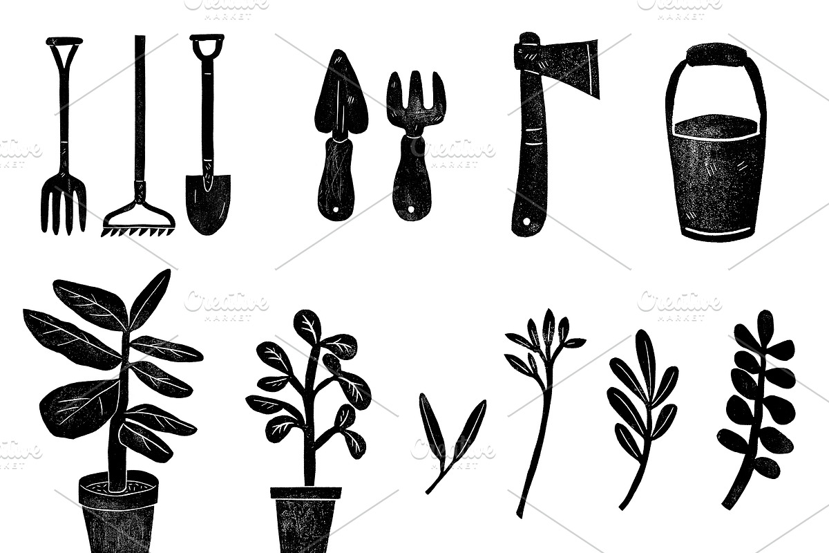 23 STYLISH GARDEN TOOLS, a Texture Illustration by Mii Lab (Photo 10 of 10)