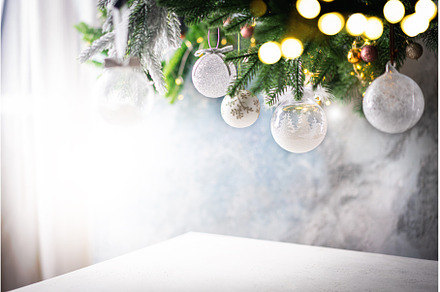 Christmas background with balls, a Holiday Photo by piter.goskov