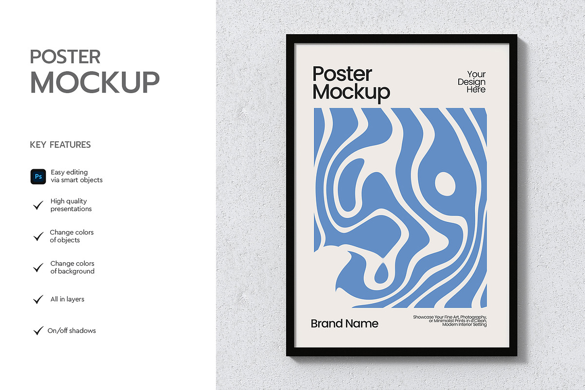 Simple Poster Frame Mockup, a Product Mockup by graphypix (Photo 2 of 4)