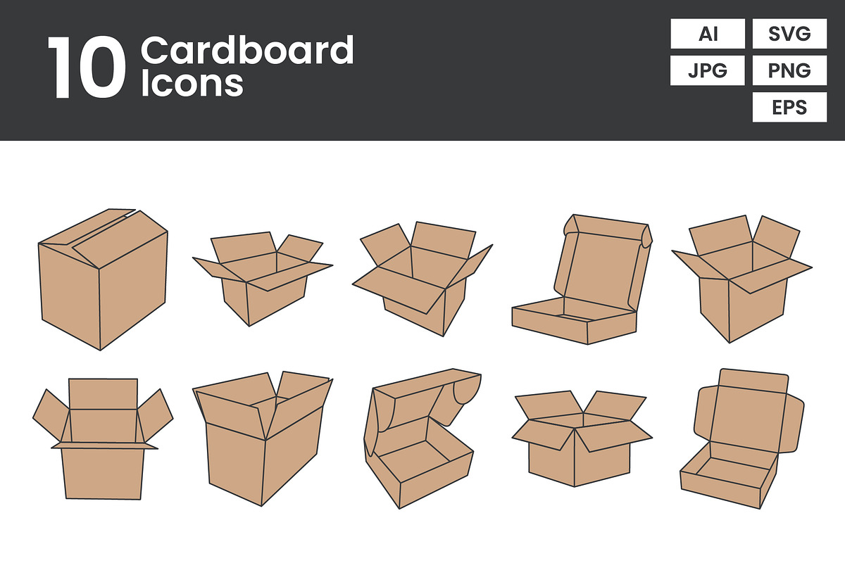 Cardboard Outline Color Icons, a Duotone Icon by erifqizeicon